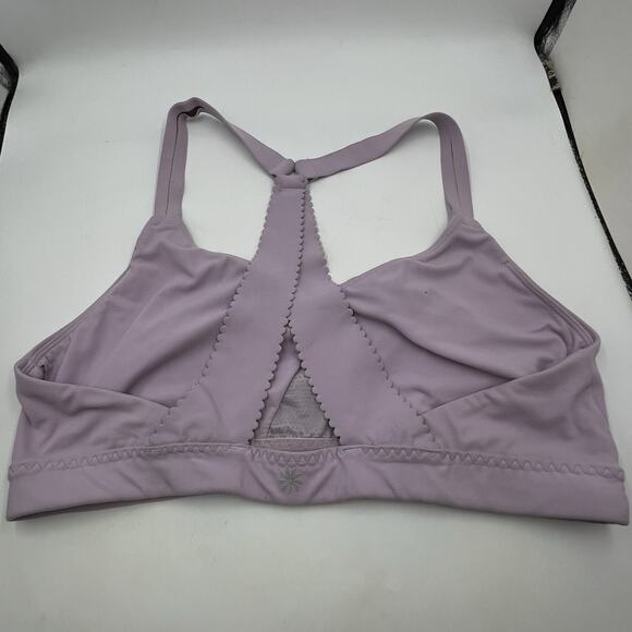 Athleta Chakra Scallop Sports Bra Lot Of 2 Sz XL Purple & Black Gorpcore Workout - Picture 3 of 9